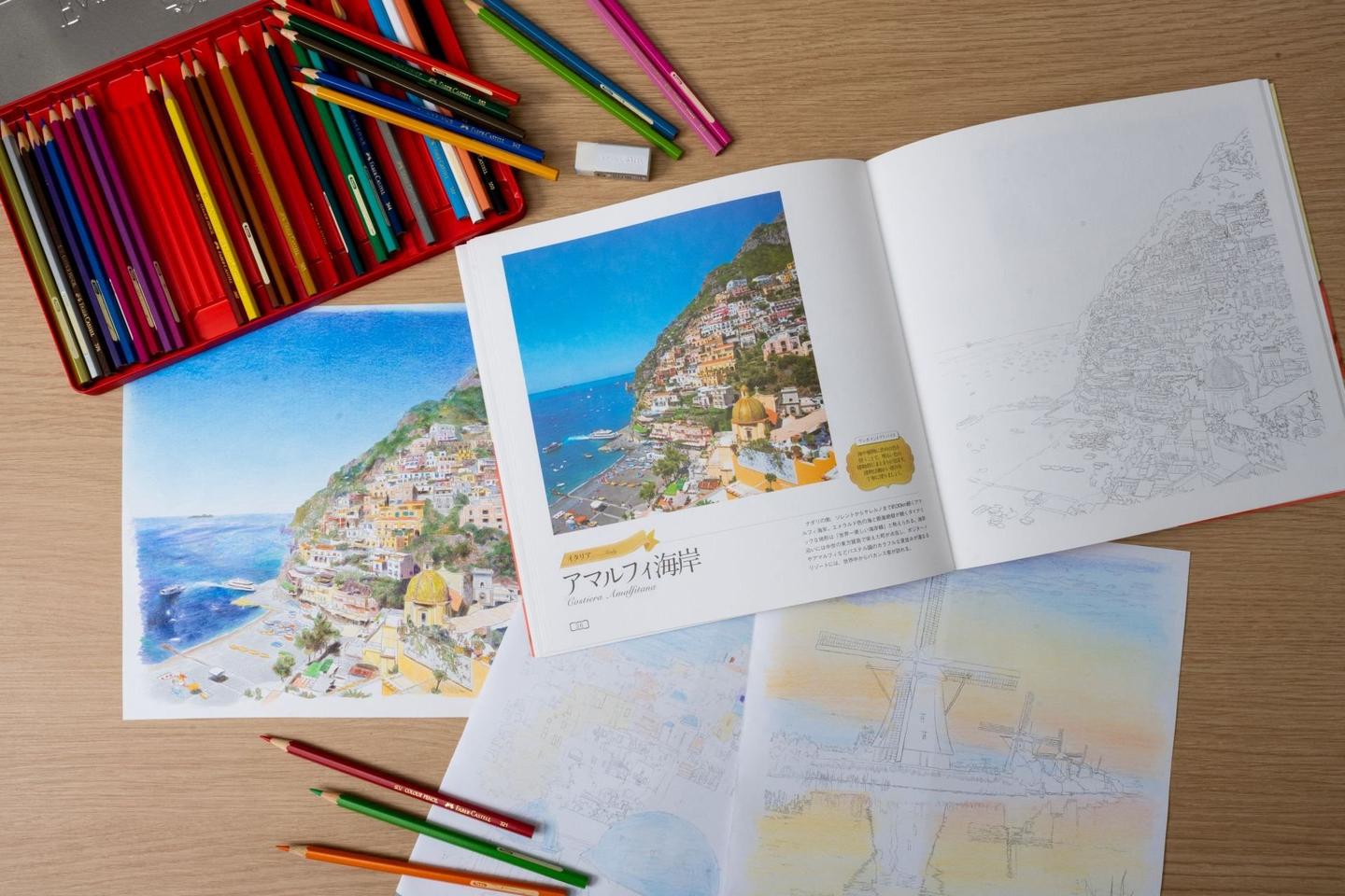 流行の塗り絵本と、揃えておきたい画材ガイドの画像